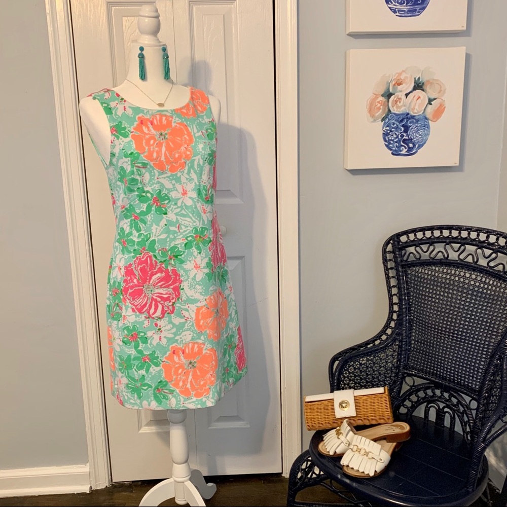 Lilly Pulitzer Sleeveless Floral Shift Dress Small